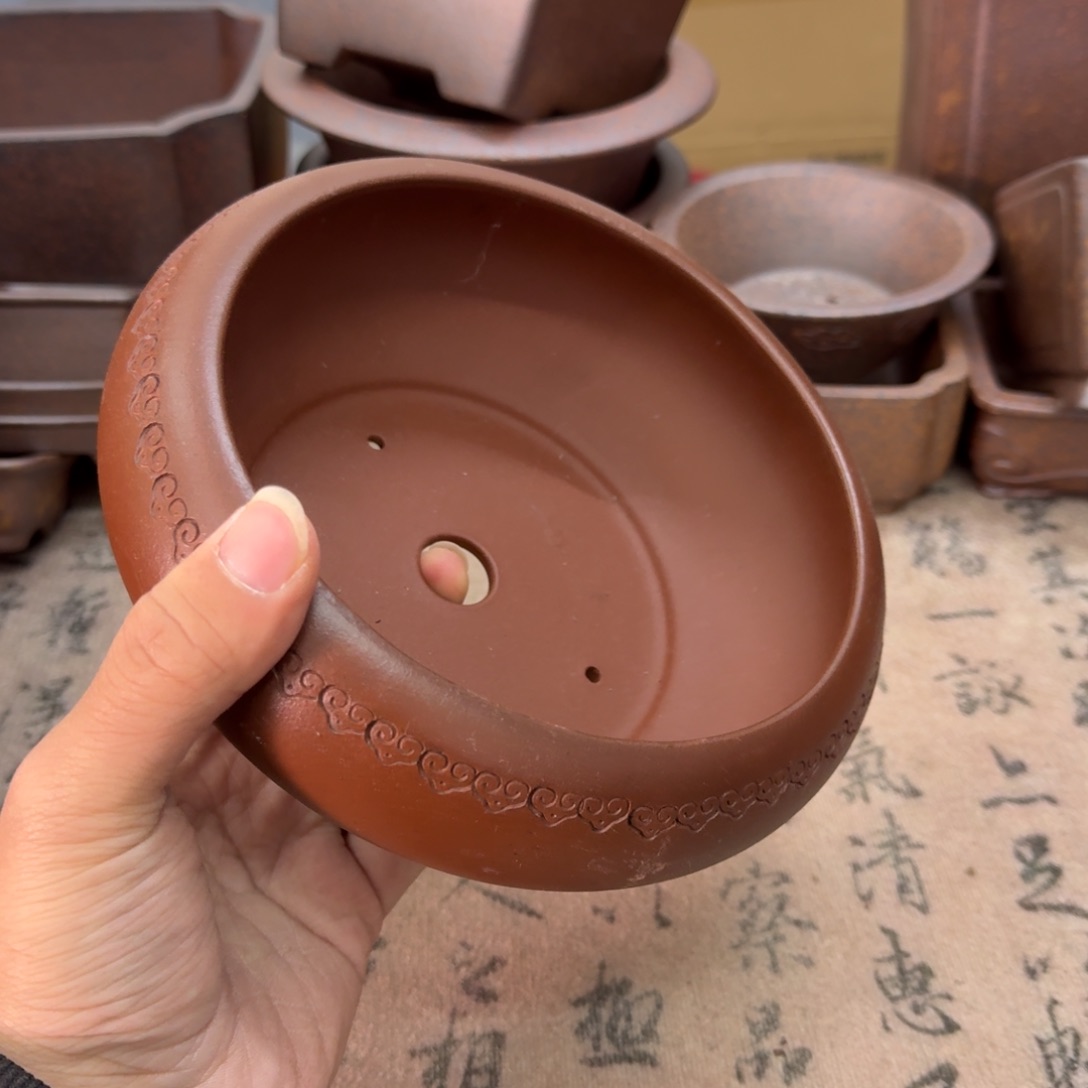 紫砂花盆101号宜兴紫砂正品15x6