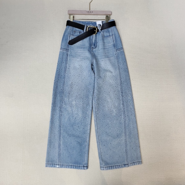 【四姐家】满天星烫钻直筒裤牛仔裤 6328