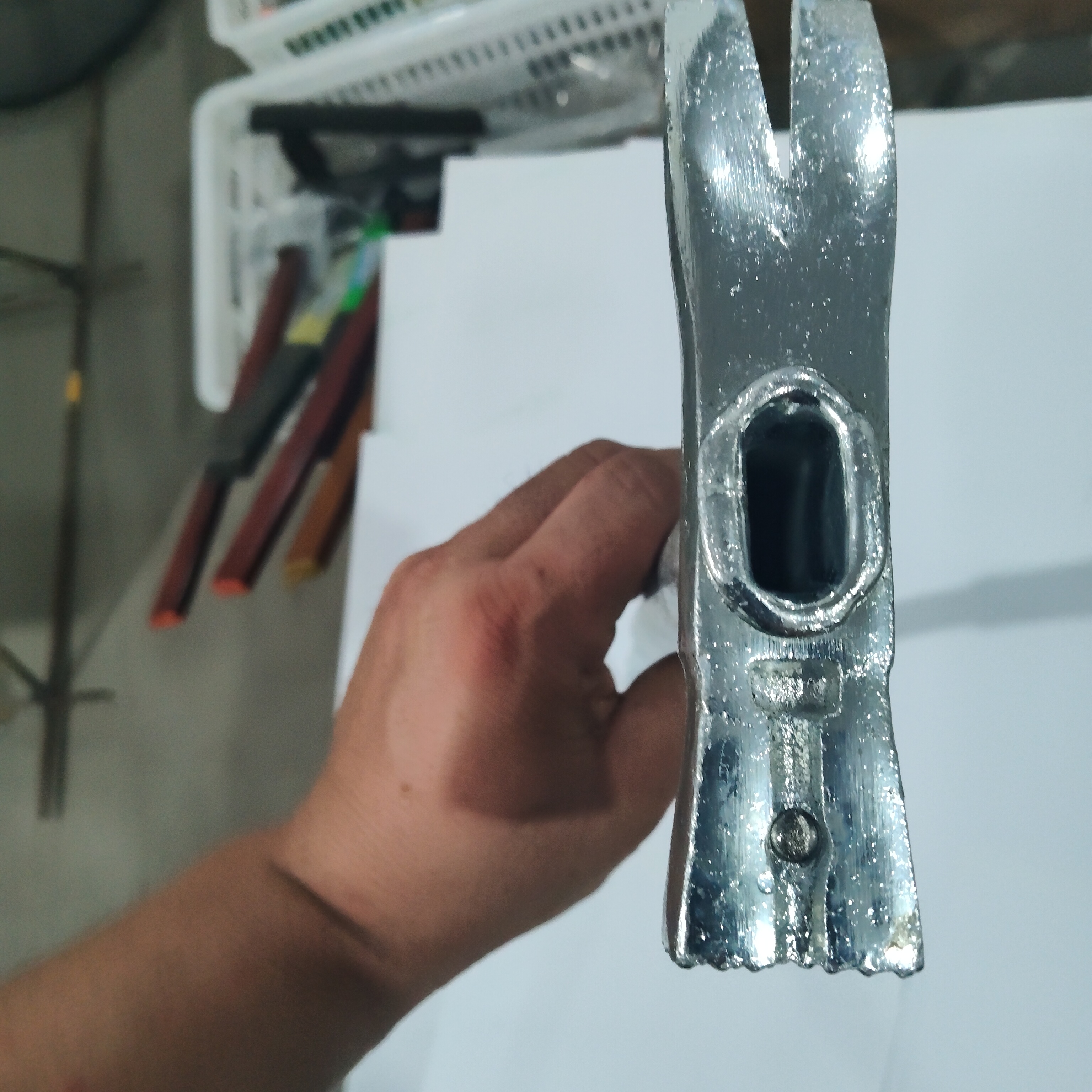 重型钢管柄方头羊角锤小铁锤撬棍一体两用手动锤子用于工地建筑