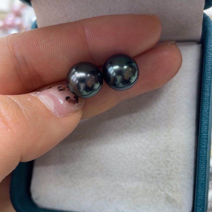 海水珍珠耳饰银S925镶嵌