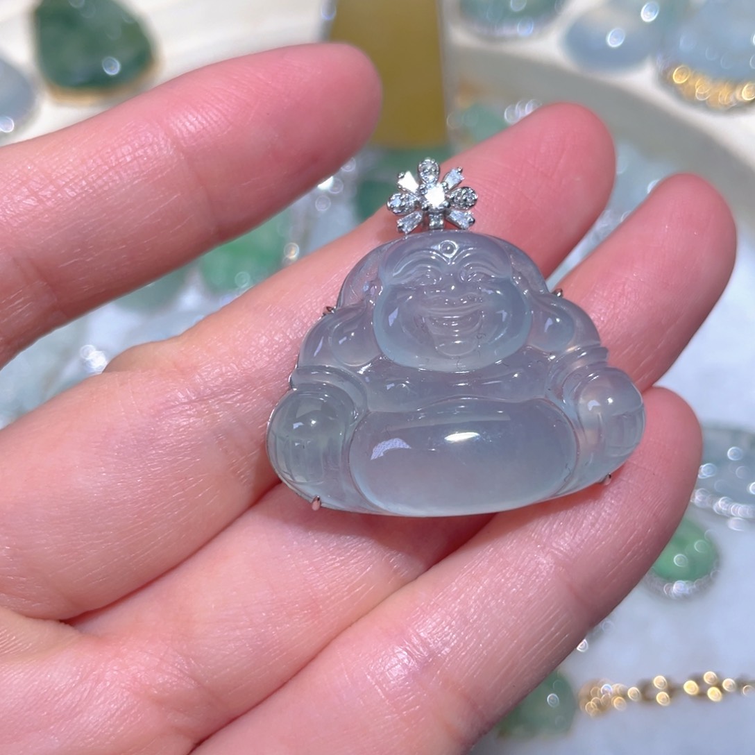 翡翠颈饰18K金镶嵌翡翠