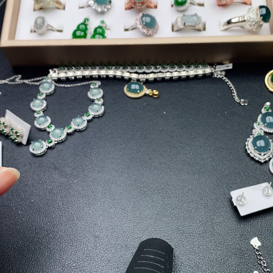 翡翠银S925镶嵌戒指