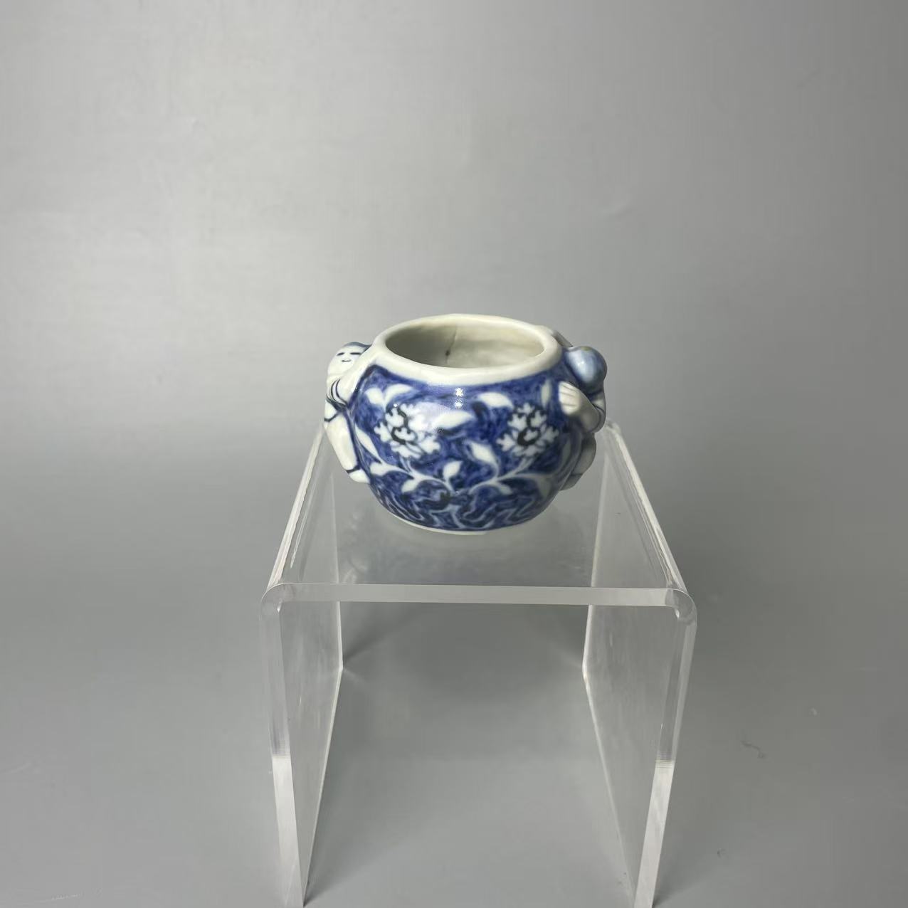 青花婴戏纹鸟食罐