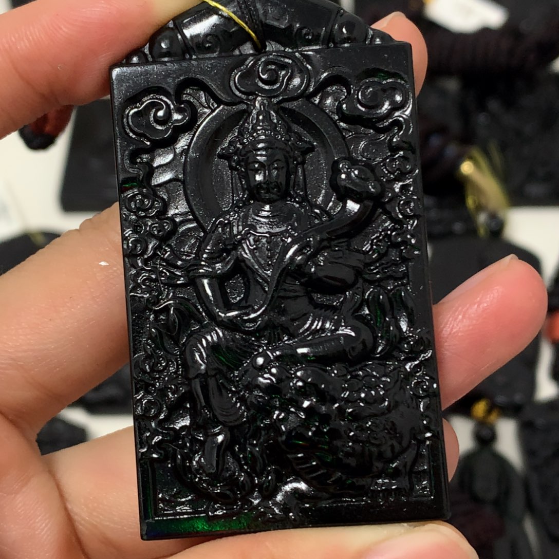 天然缅甸a货钢琴黑挂件