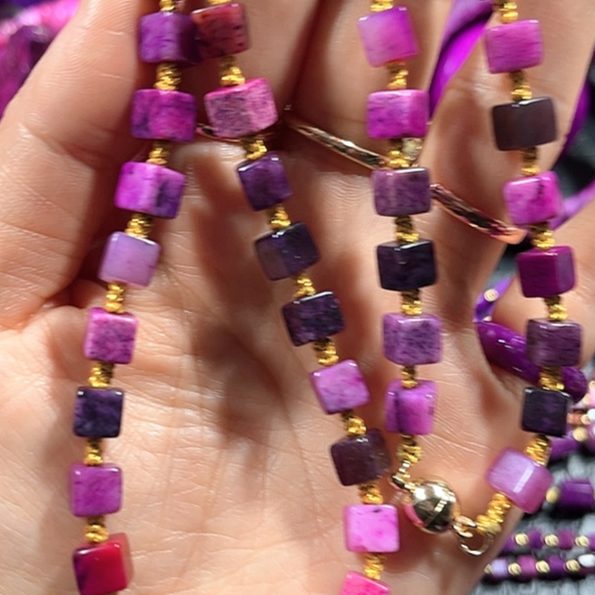 【闪购商品】玻璃DIY舒具石老油料泥地丝绒老油樱花玉华卡6项链