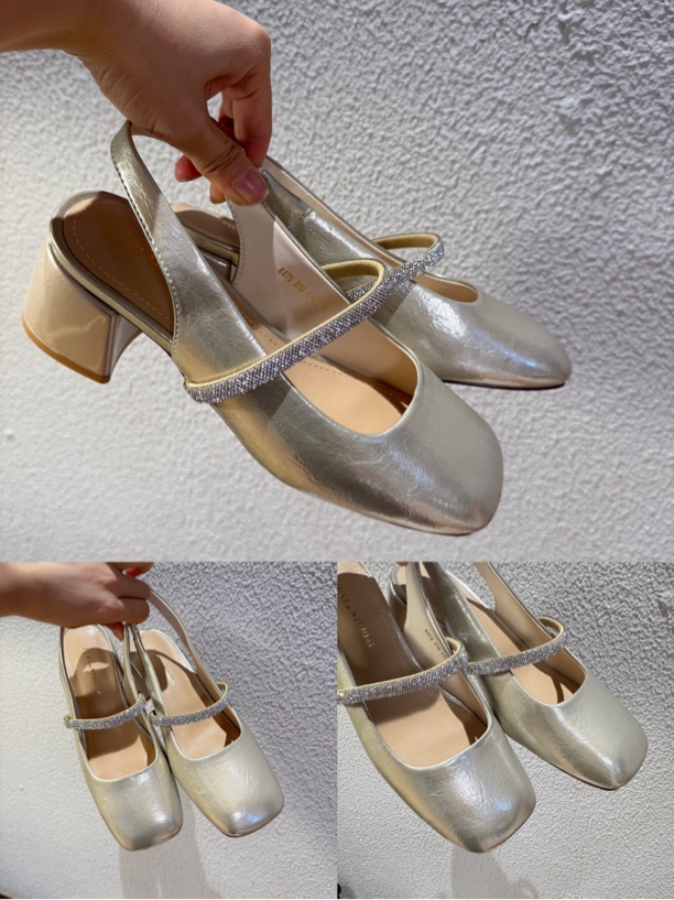 新疆包邮-8875#水钻包头玛丽珍（跟高4.5cm）脚感好