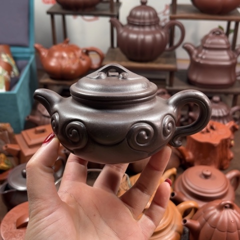 紫泥茶壶原矿天青200毫升