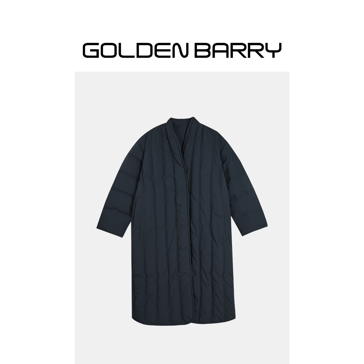 【返季福 利】132049廓形宽松竖条绗线鹅绒服