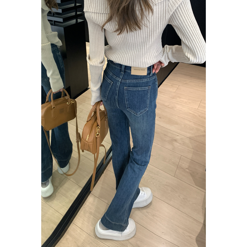 王家有鱼【漫画腿】2025年新款微喇裤时尚复古小个子牛仔裤修身显瘦