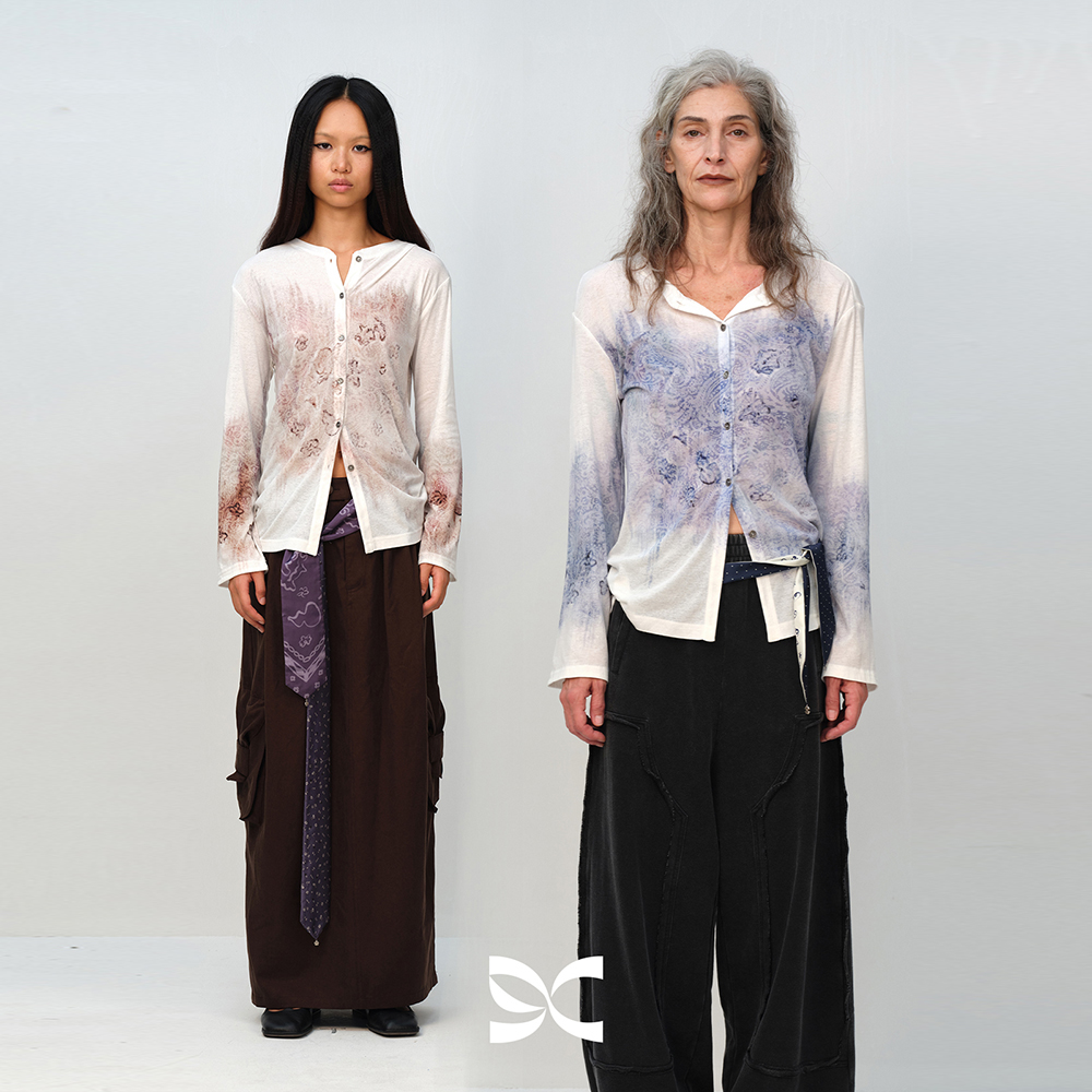 SquarecircleCo方圆设计师品牌涂鸦印染长袖开衫CY5S37019