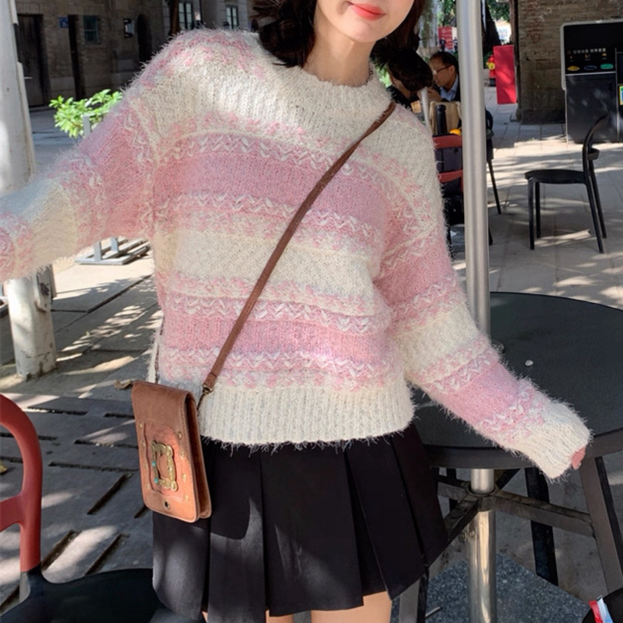韩系慵懒风宽松加厚针织毛衣女秋冬新款时尚百搭上衣