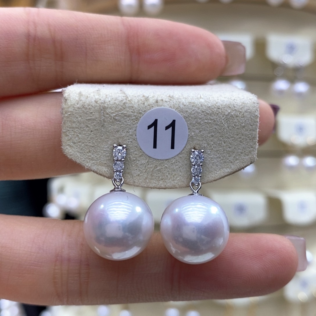 淡水珍珠耳饰银S925镶嵌