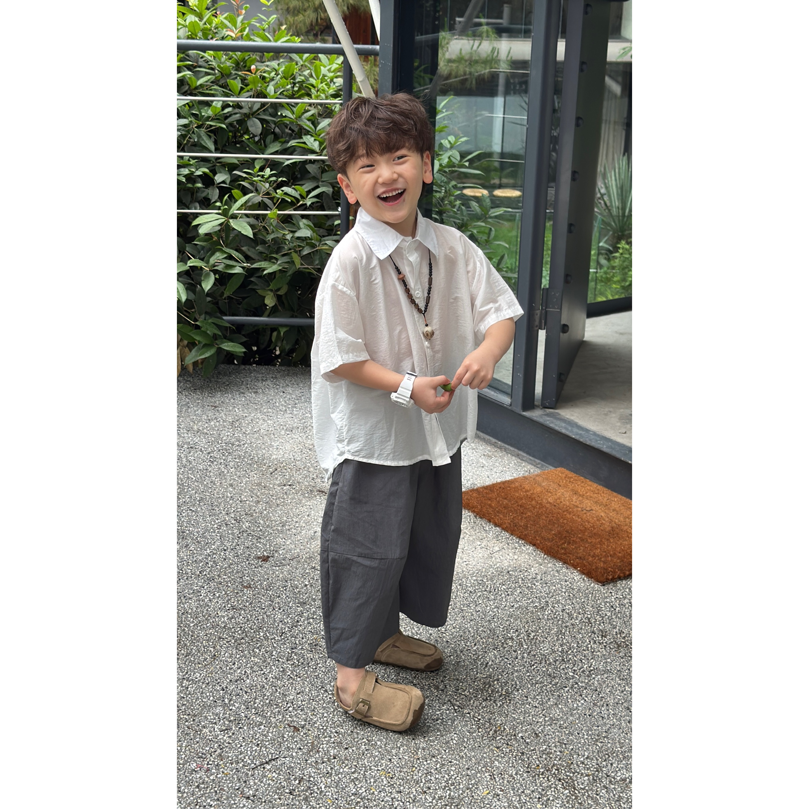 【现货】卤蛋童装：空间分隔/2025夏小众后背独特设计男童衬衫25231