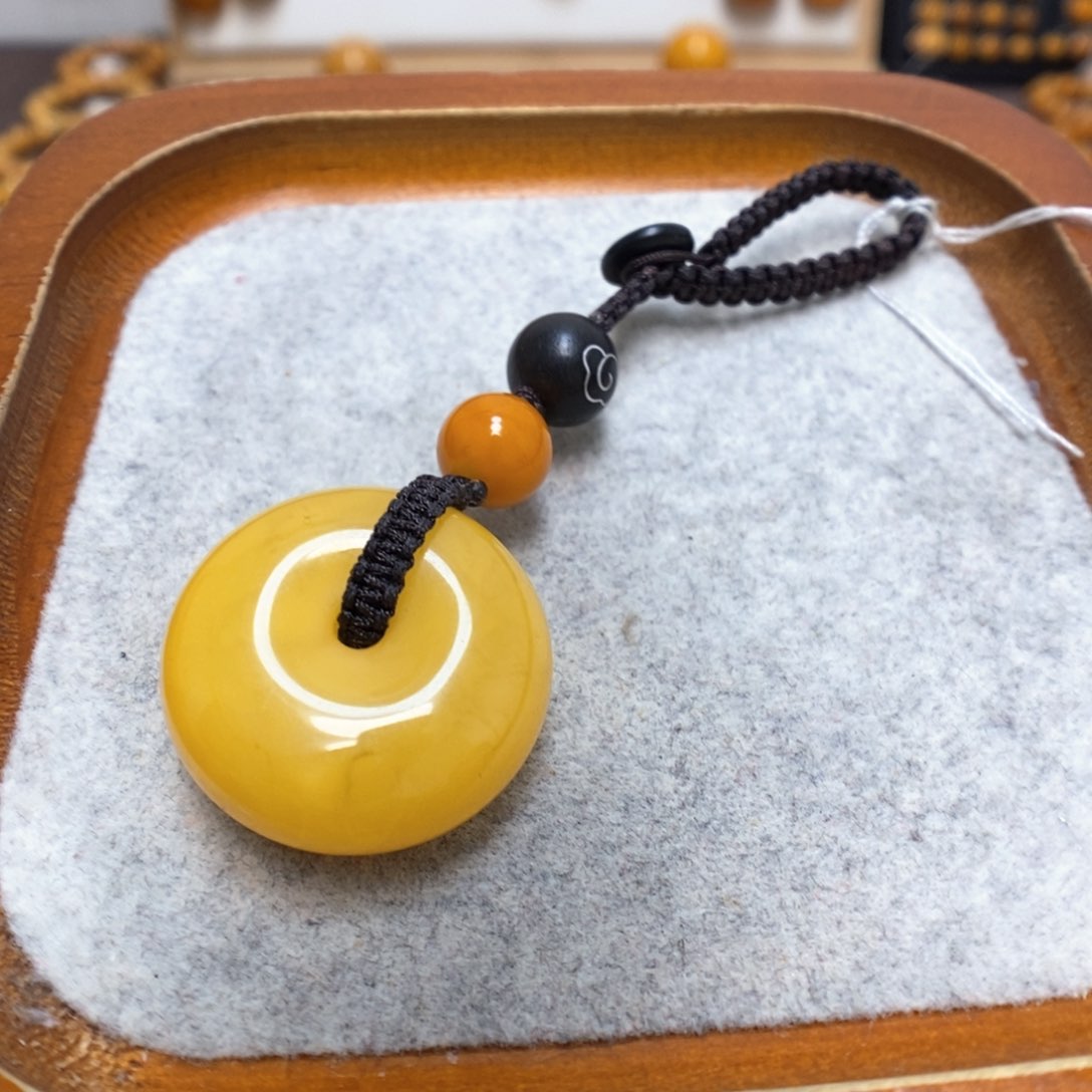 蜜蜡吊坠(赠链)未镶嵌钥匙扣