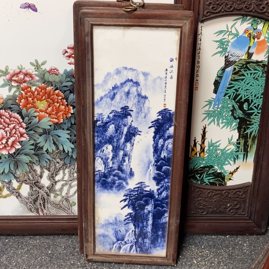 瓷片55*21 景德镇瓷板画柴窑烧制