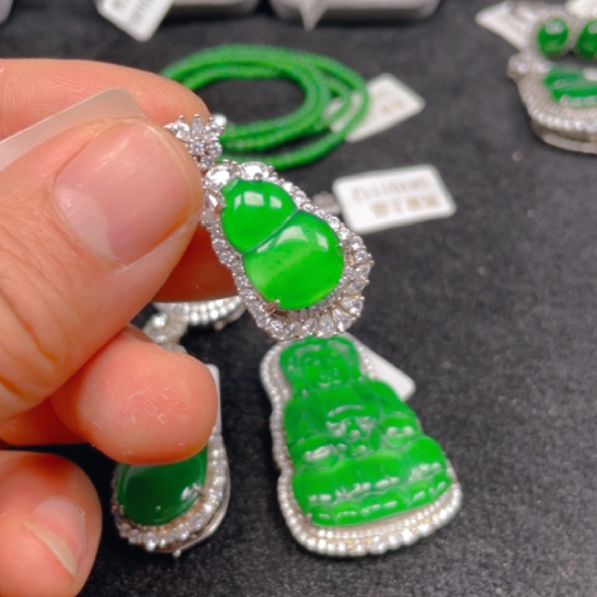 【闪购商品】翡翠颈饰银S925镶嵌吊坠