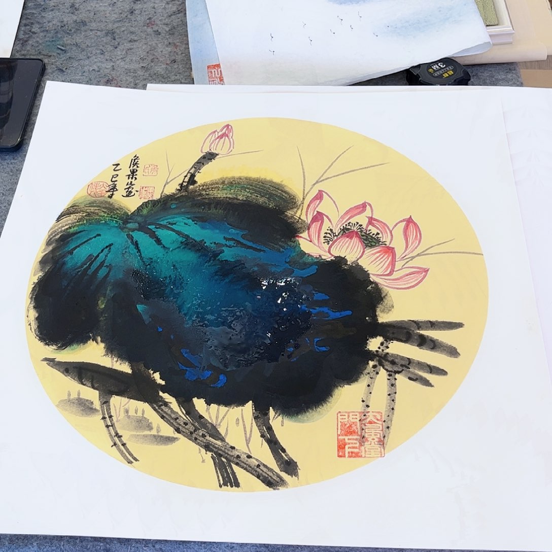 国画侯果山老师亲笔手绘作品朵 