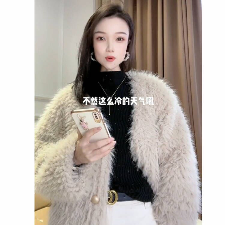 【星空安可拉红】3626超柔软高品质中领星空针织毛衣