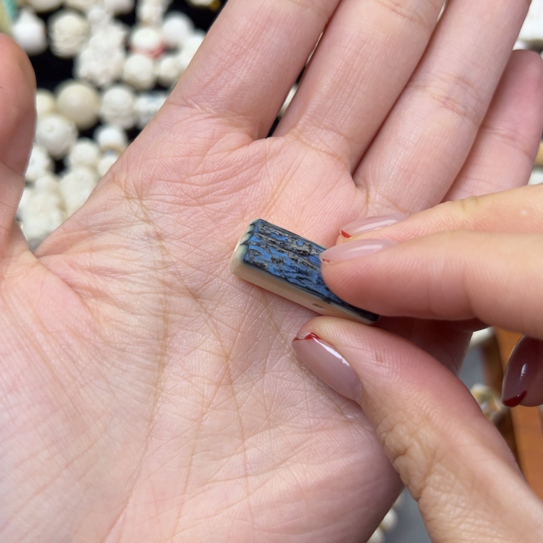 六***）库克吊坠9mm猛犸蓝皮一字三通