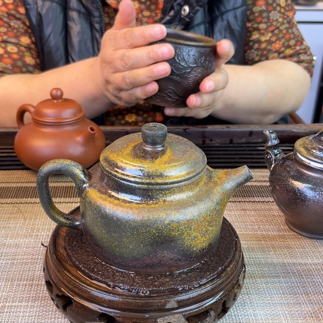 紫砂茶壶底槽清柴烧240cc
