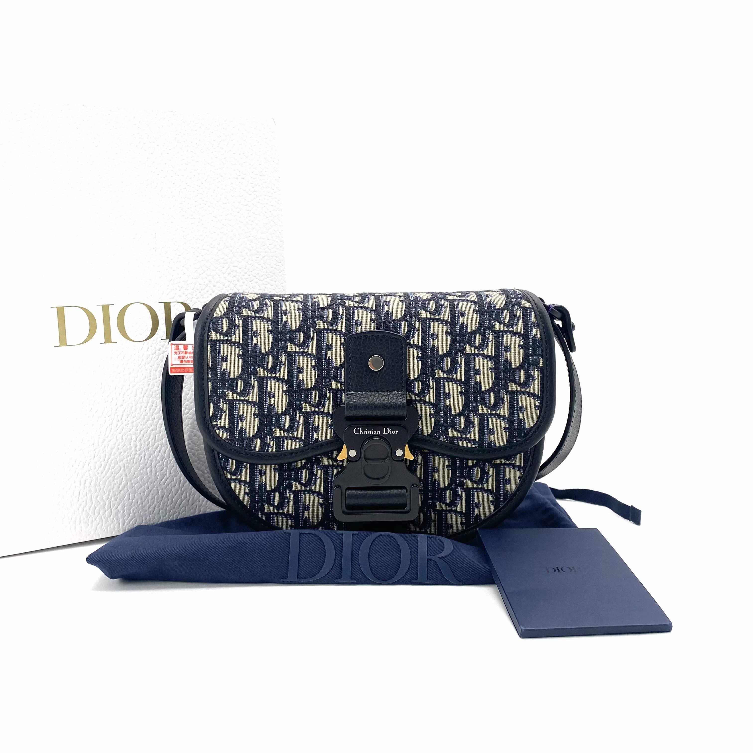 未使用 DIOR/迪奥 经典老翻盖花马鞍斜挎包 尺寸21/16单肩奢侈