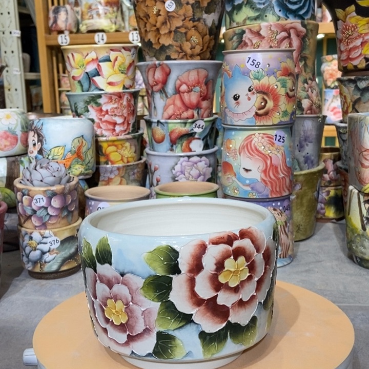 红陶景德镇艺术手绘作品