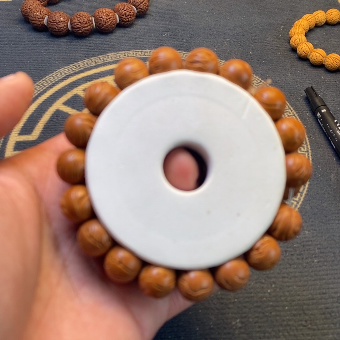 桃核吊坠12龙纹光珠