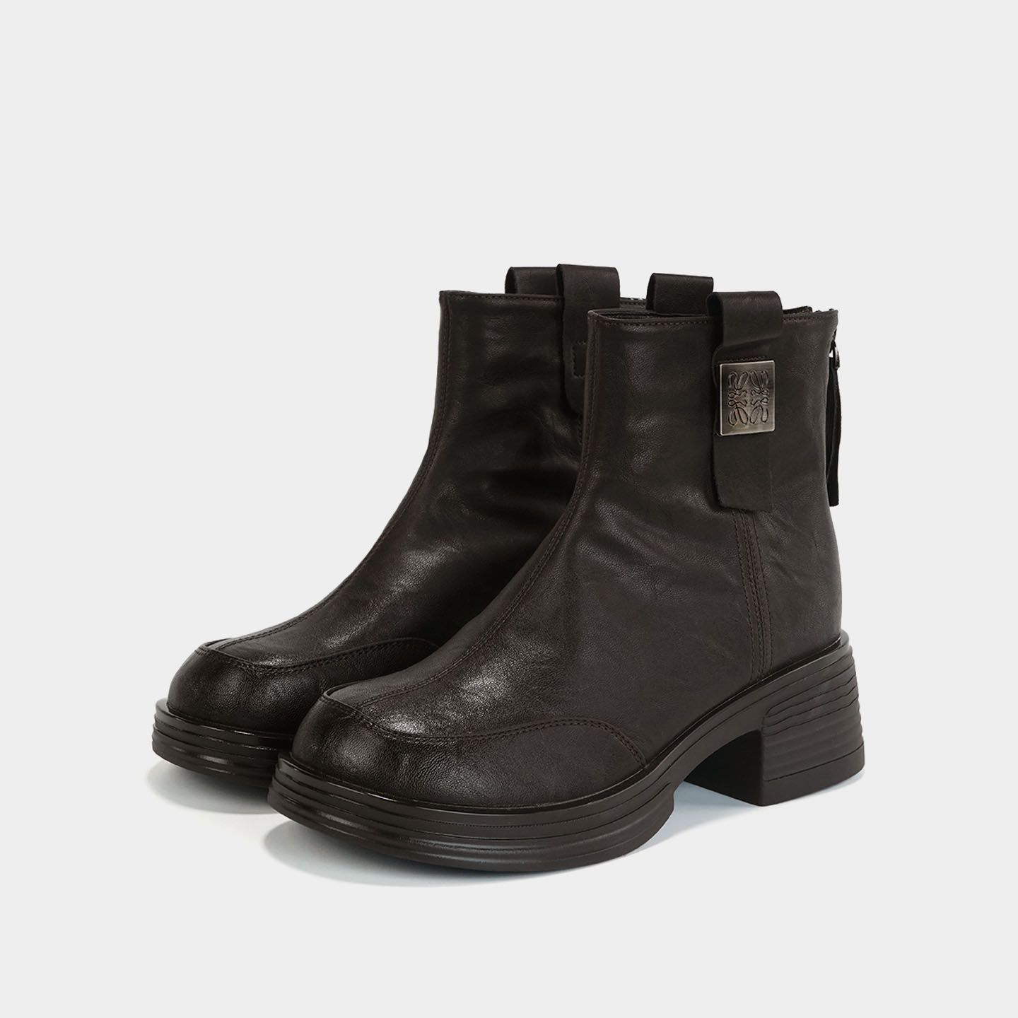 常规款短筒春秋秋冬女圆头马丁靴女靴冬季女鞋厚底