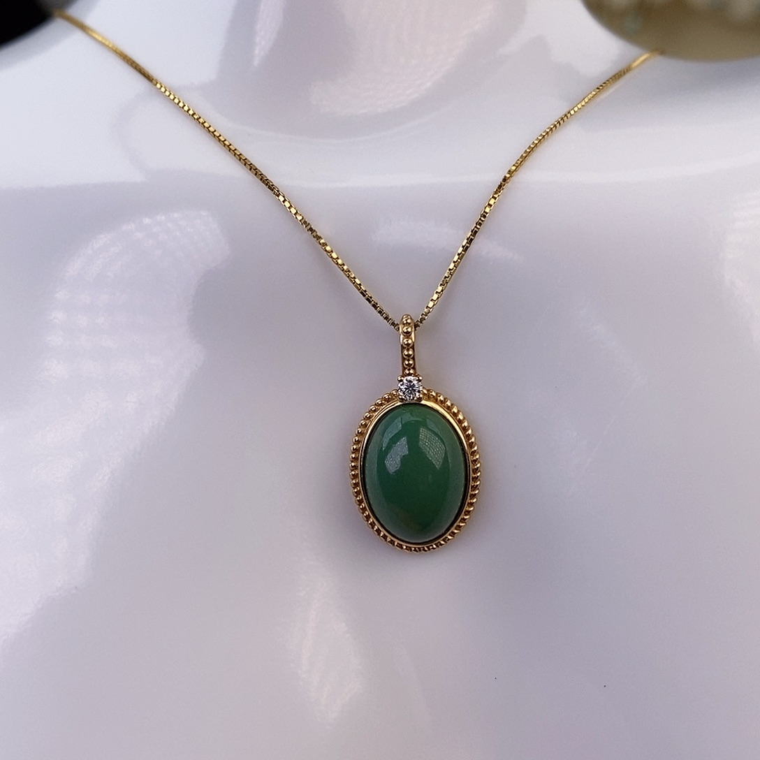 绿松石颈饰18K金镶嵌