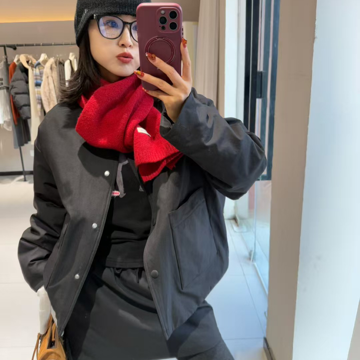 【W➕欧韩】新款圆领抽绳短裙套装女鹅绒套装