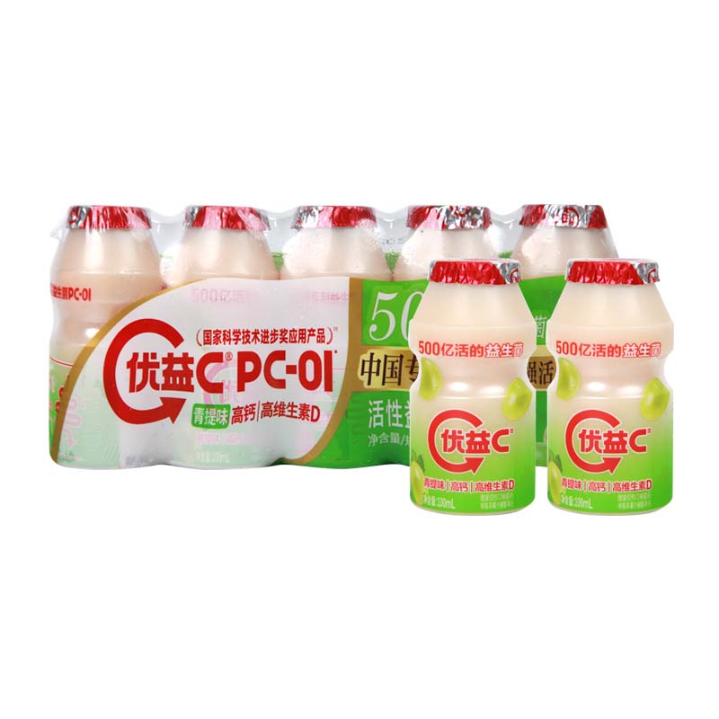蒙牛优益C活性益生菌乳饮品青提味100ml*5瓶/组