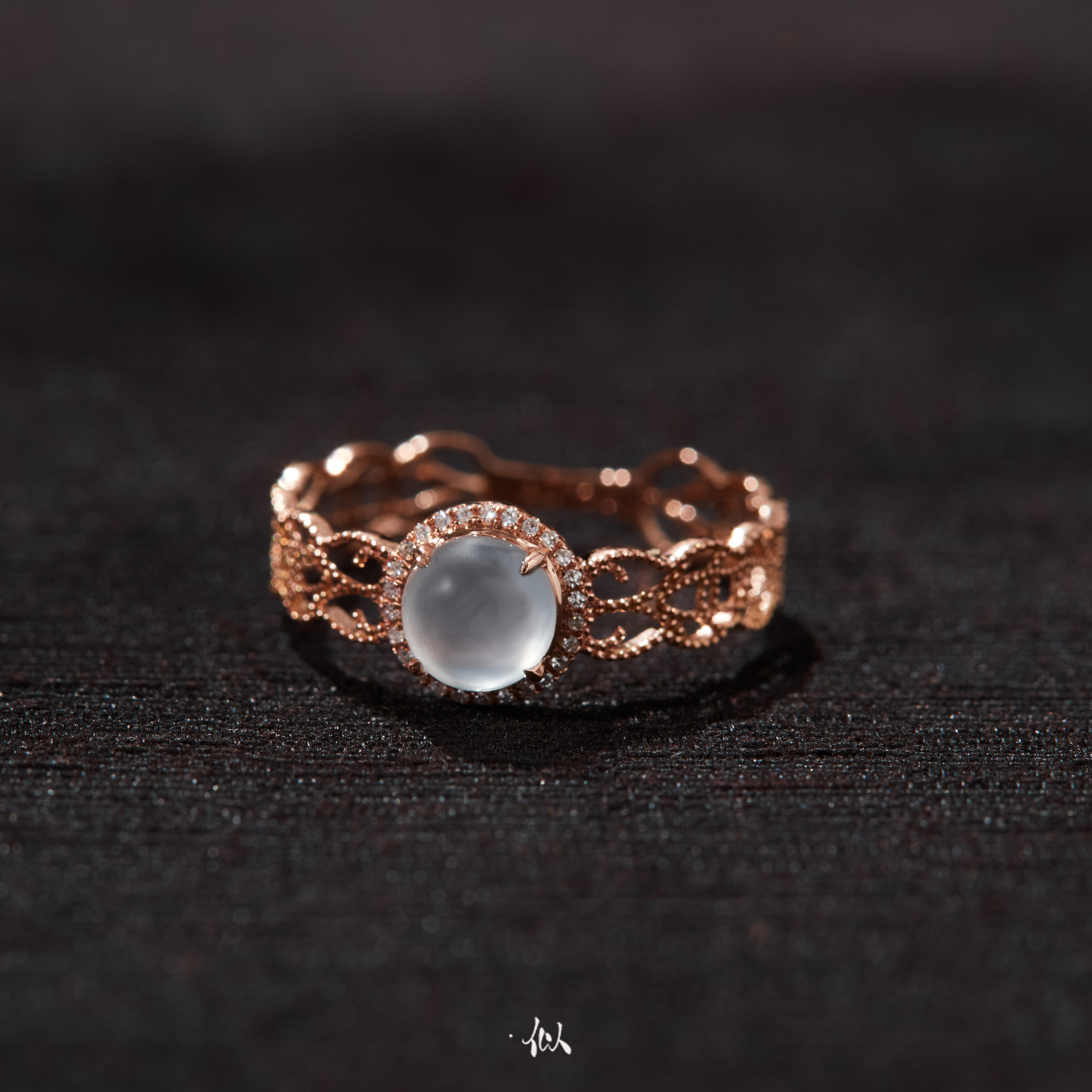 【冰悠】·似梓珠宝· 18K白冰翡翠戒指  SZCC2402127