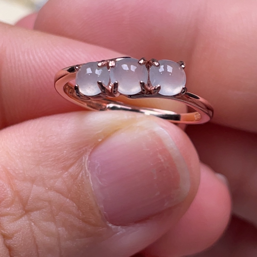 翡翠戒指银S925镶嵌纯天然缅甸翡翠