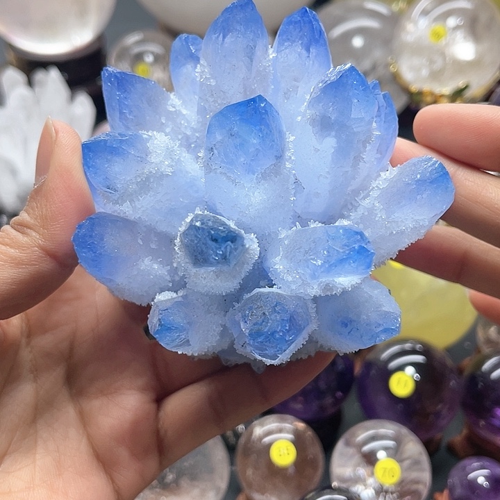 水晶水晶花蓝色未镶嵌