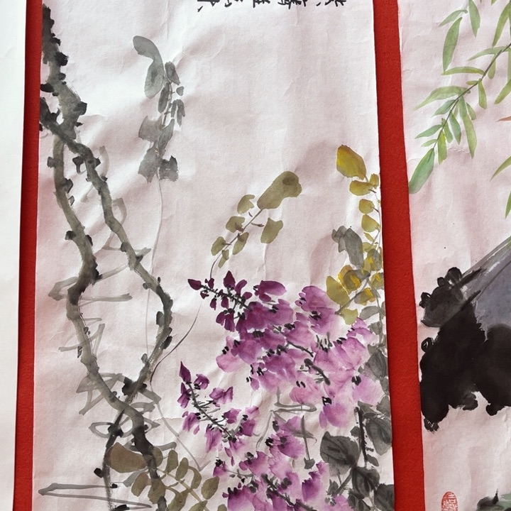 国画花鸟的翅膀和翅膀都是白色的羽毛70.35