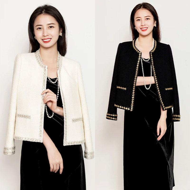 拍一发三，钉珠不起球法式女长袖羊毛短外套时尚百搭女装TVDC304