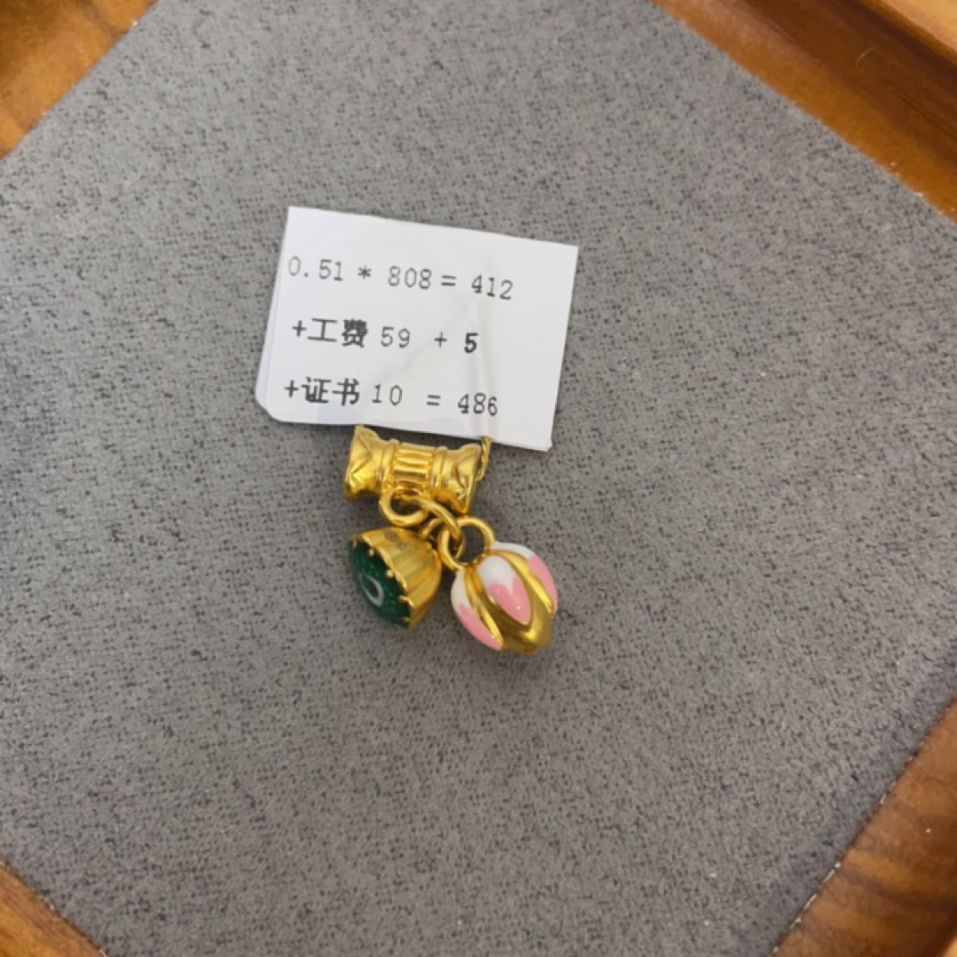 R01051彩带管两世欢足金999 