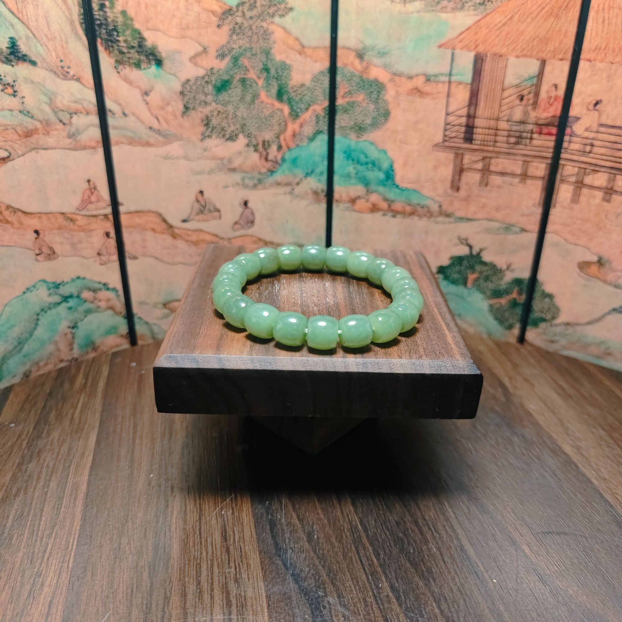 N和田玉桶珠手串（卡10）0427