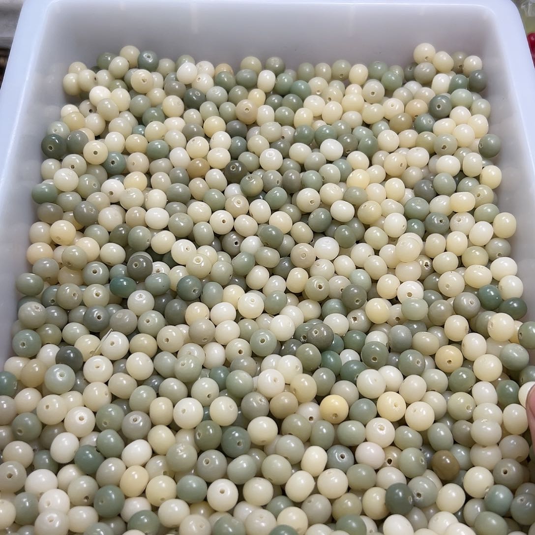 菩提根/象牙果吊坠100颗卡牌➕100颗卡10绿白平果珠