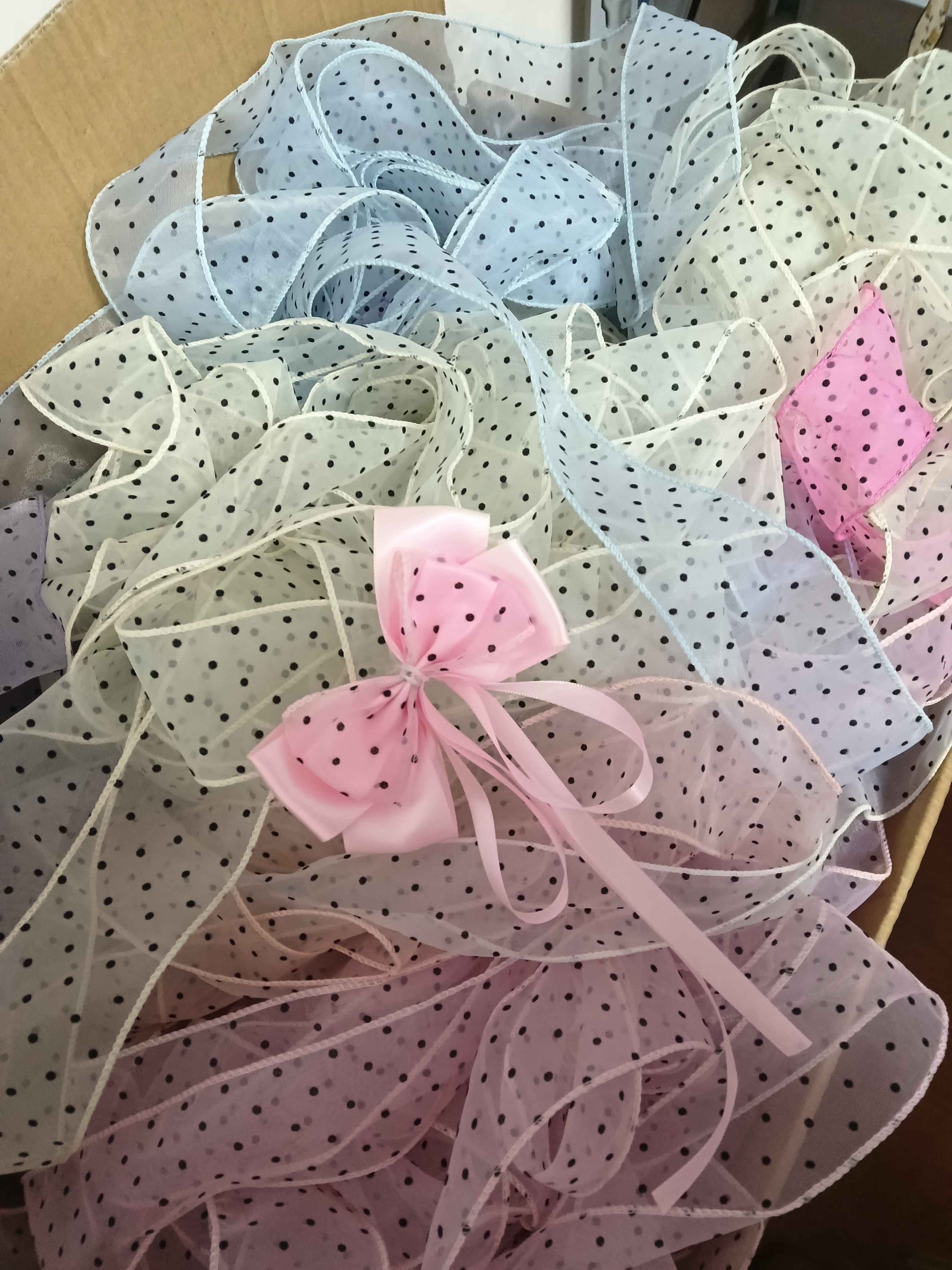 库洛米系列波点拷边纱发饰diy专用带子 ！宽度六公分七色各三码