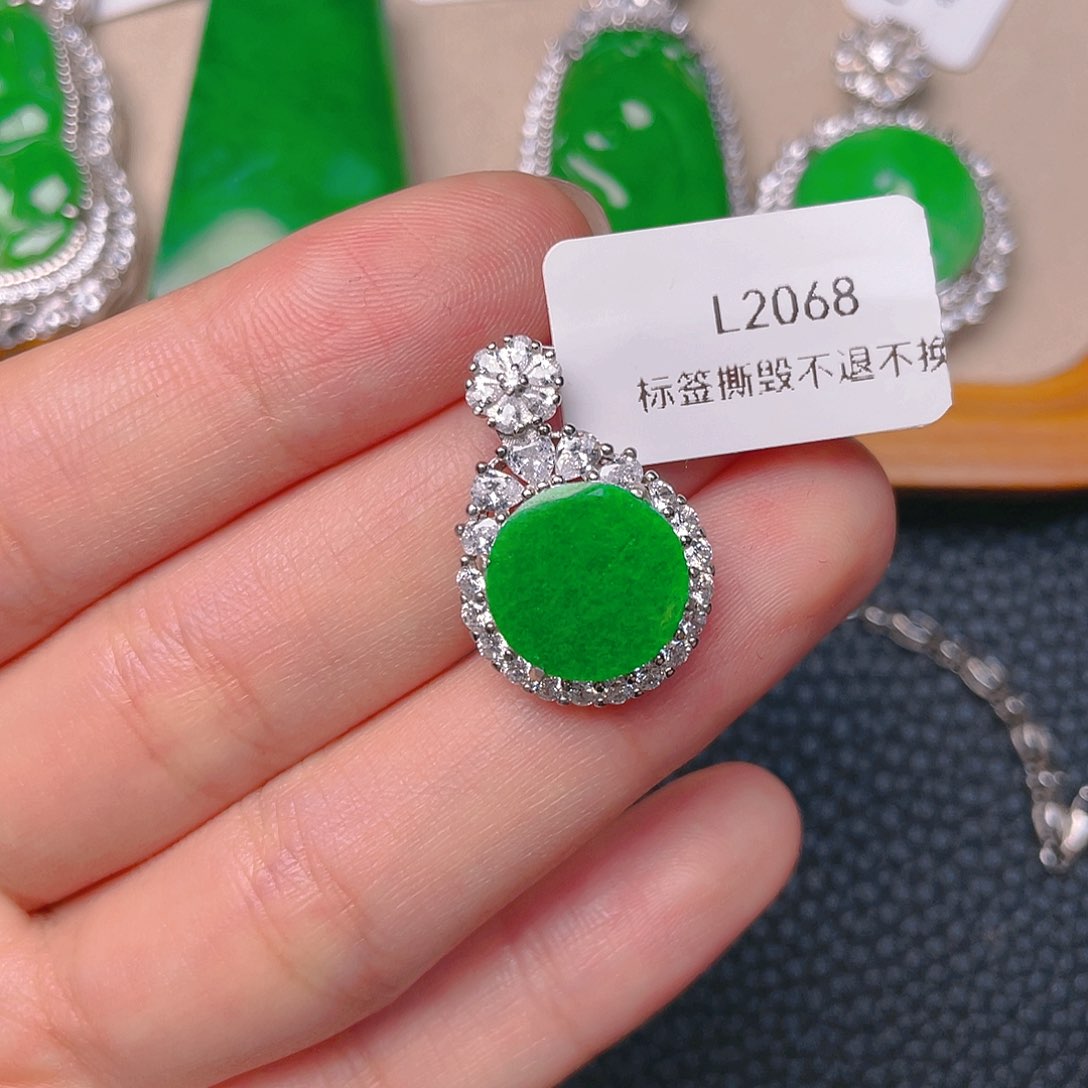 【闪购商品】翡翠银S925镶嵌吊坠(不含链)