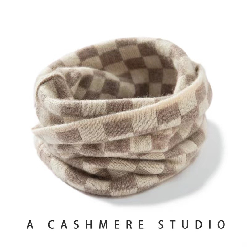 秋冬加厚山羊绒脖套男女同款期盼格围脖保暖防风面罩护颈