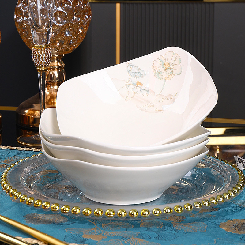 【年货节精选】6支装！爱莲说8英寸元宝碗沙拉水果碗对角19.5CM