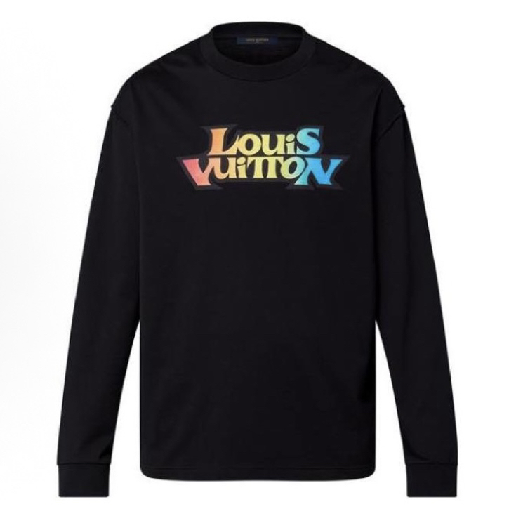 未使用 LouisVuitton/路易威登 炫彩印花字母长袖T恤XXL码 md1772