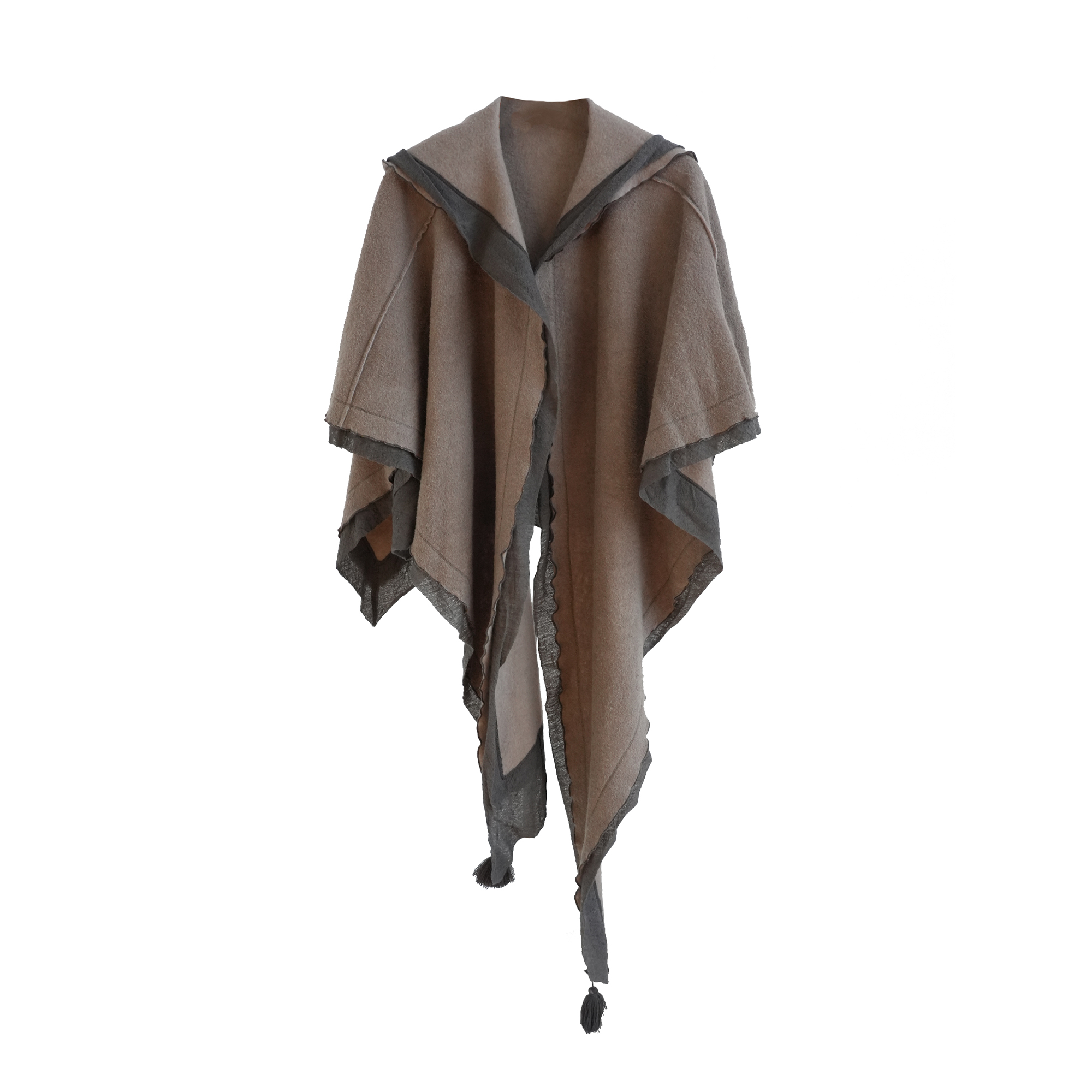 几见 原创设计冬季羊毛大披肩一片式长袍保暖复古风魔法袍Q54023