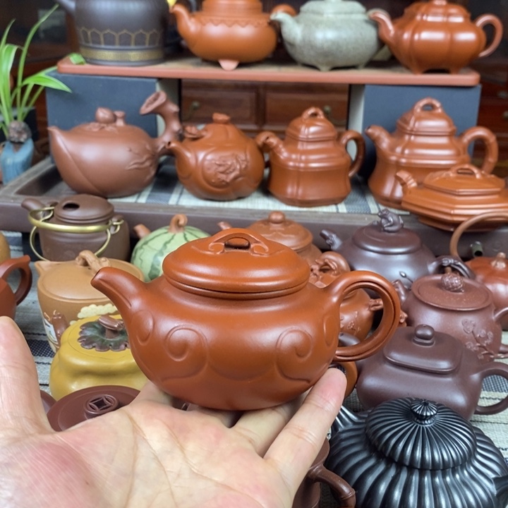 紫砂茶壶仿古如意120-220cc原矿赵庄朱泥特价