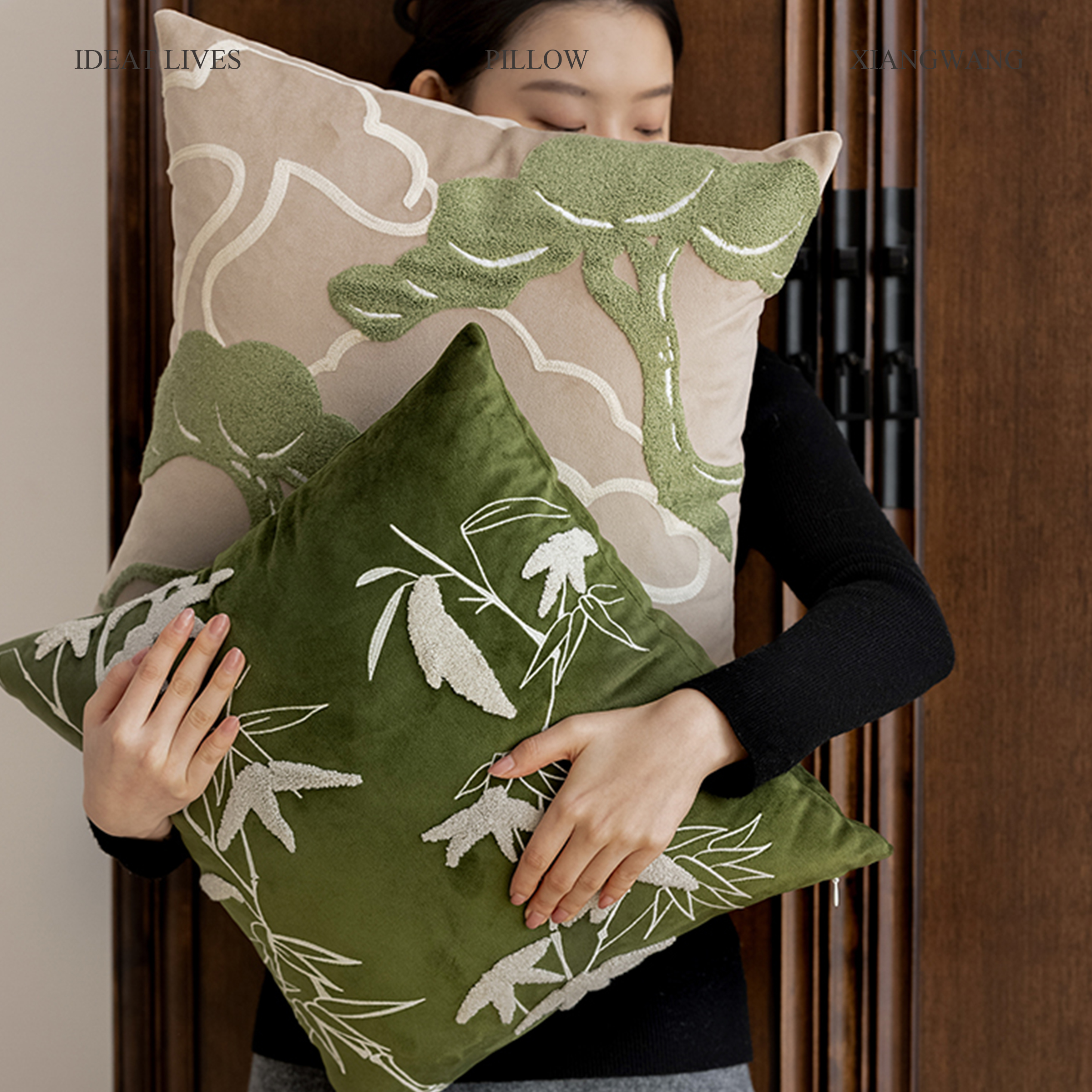 新中式家居客厅沙发靠枕靠枕套床头飘窗装饰抱枕高级感样板间抱枕