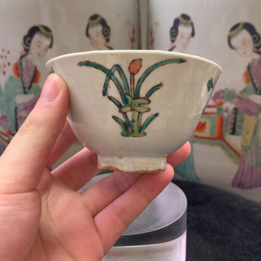 杯子7234瓷器—粉彩花卉纹杯