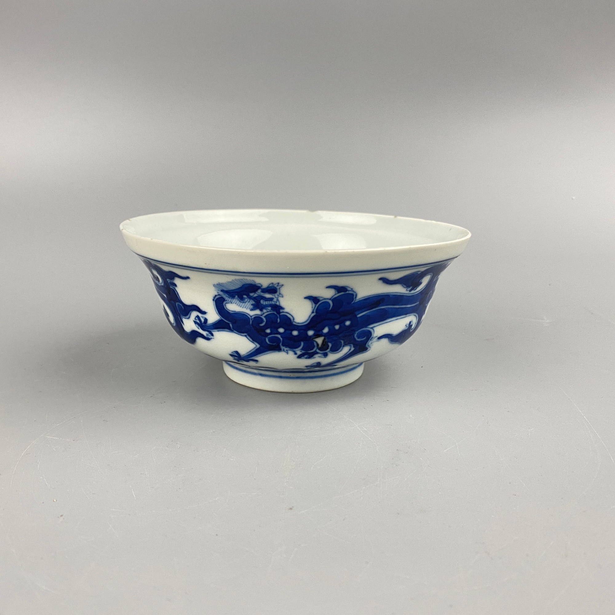 清光绪·青花龙纹盖碗【古董拍卖】Y225Y20301003