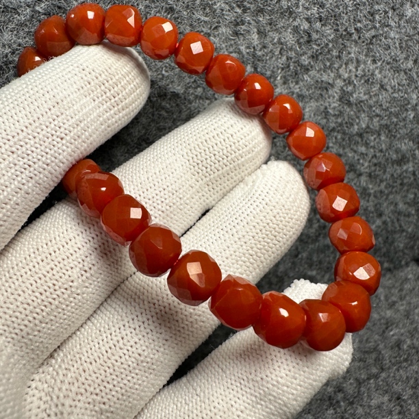 川料南红手串 钻切工艺 闪闪亮 送人自留佳品 直径 8+